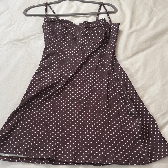 SHEIN Brown Polka Dot Mini Dress - Picture 1 of 2